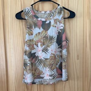 Old Navy Tropical Leaf Print Tank Top
